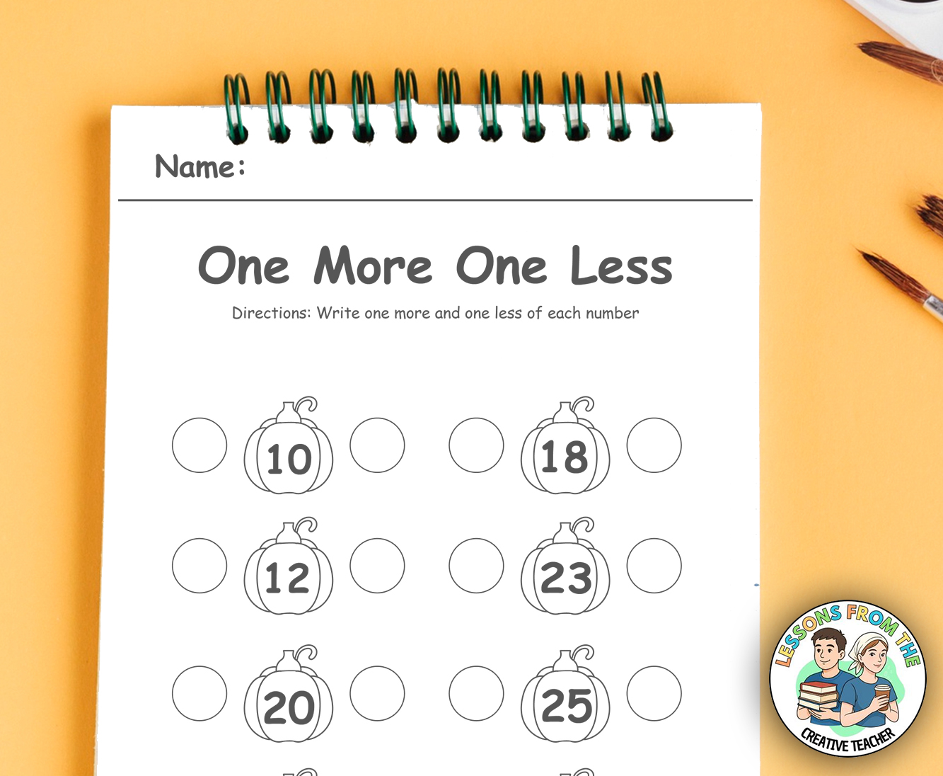 thanksgiving math worksheets - One More and One Less