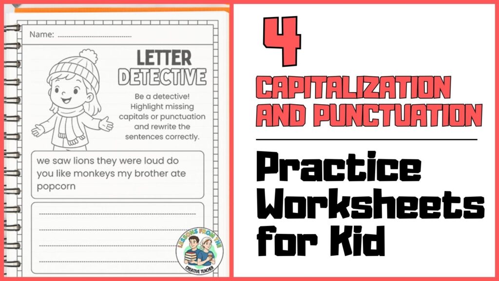 capitalization and punctuation practice worksheets