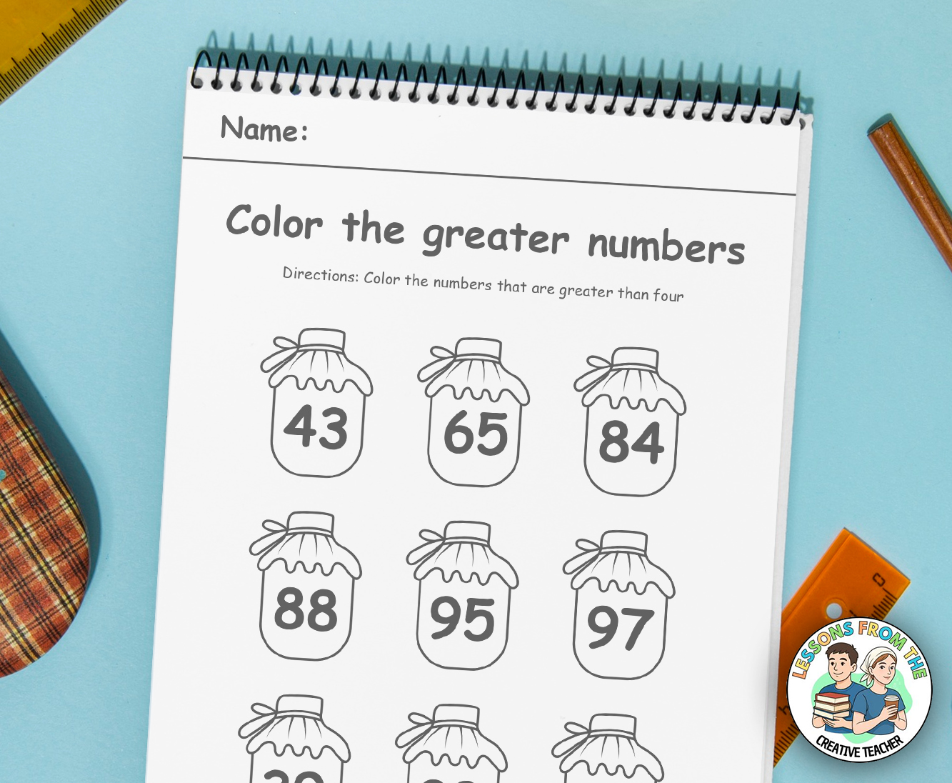 thanksgiving math worksheets - Color the Greater Numbers