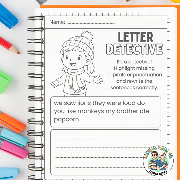 capitalization and punctuation practice worksheets