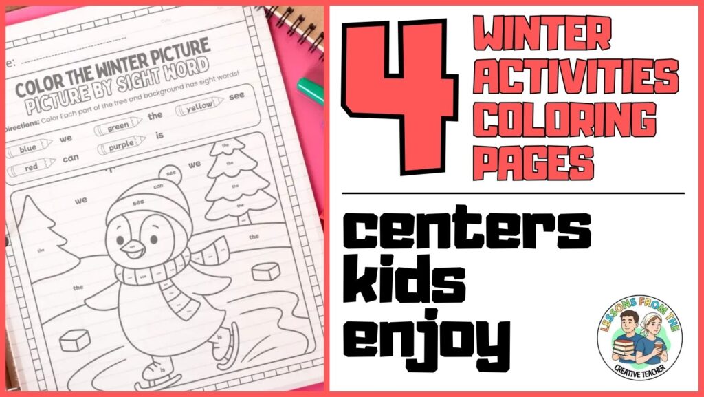 winter activities coloring pages cover