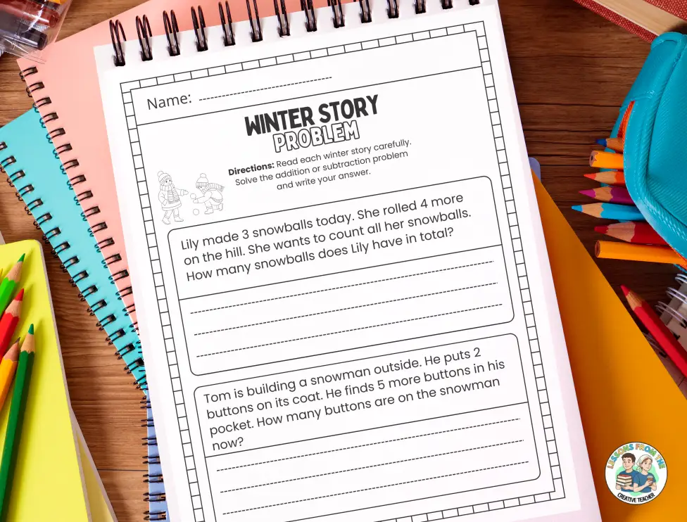 winter math worksheets